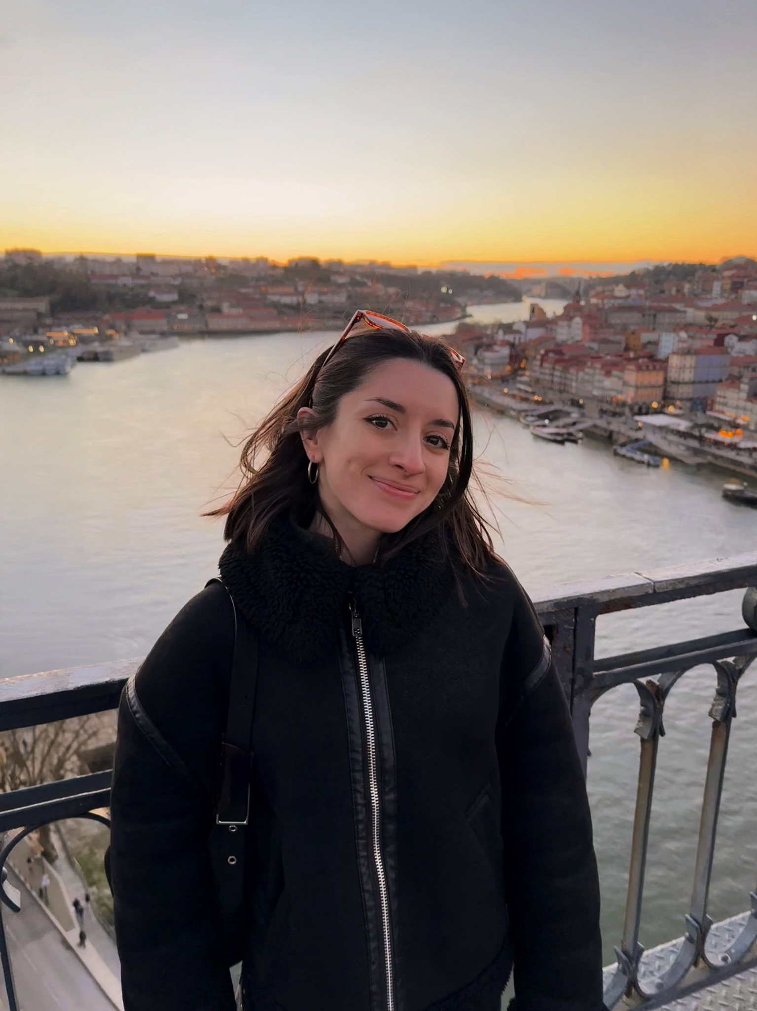 Silvia Clemente by the river at sunset